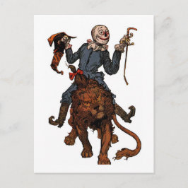 Scarecrows krijgt een rand van de leeuw briefkaart