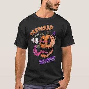 Scared and springen Halloween pumpkin jeugdige kin T-shirt