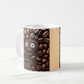 "Scared Bean" Coffee Mok – Voor koffieliefhebbers  (Voorkant links)