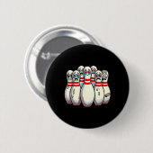 Scared Bowling Pins Cartoon Fun Bowler Humorous Me Ronde Button 5,7 Cm (Voorkant /achterkant)