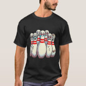 Scared Bowling Pins Cartoon Fun Bowler Humorous Me T-shirt (Voorkant)