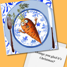 Scared Carrot Christmas Dinner setting Groenten