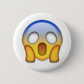 Scared Emoji Ronde Button 5,7 Cm (Voorkant)