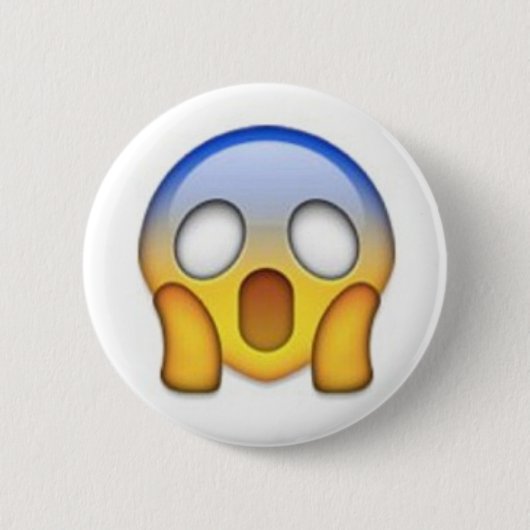 Scared Emoji Ronde Button 5,7 Cm (Voorkant)