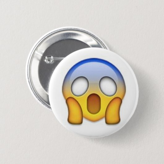 Scared Emoji Ronde Button 5,7 Cm (Voorkant /achterkant)