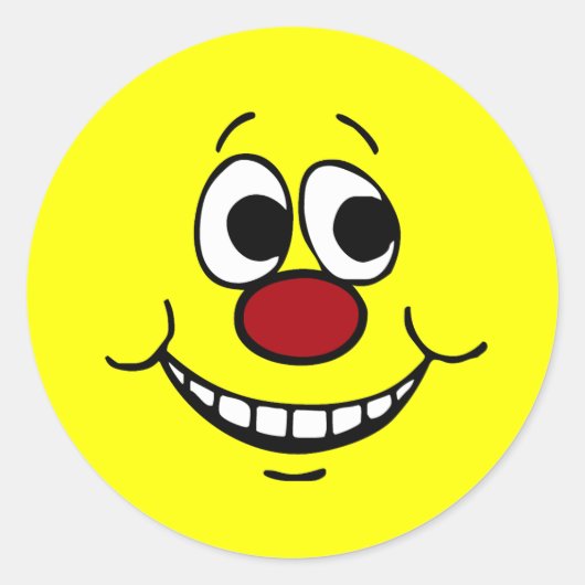 Scared Face Grumpey Ronde Sticker (Voorkant)