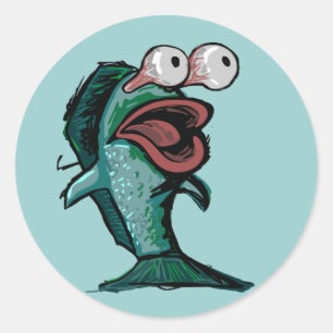 Scared Fish Ronde Sticker