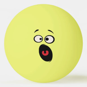 Scared Funny Face Table Tennis Ball