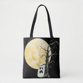 Scared Ghost Trick or treat Tote Bag