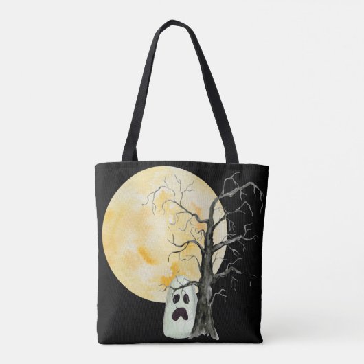 Scared Ghost Trick or treat Tote Bag (Achterkant)