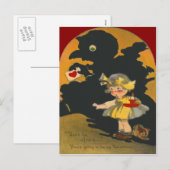 Scared Girl Puppy Dog Monster Valentijn Feestdagenkaart (Voorkant / Achterkant)