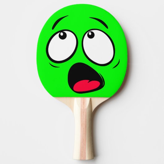 Scared Green Dayglow personalize Emoji Tafeltennisbatje (Voorkant)