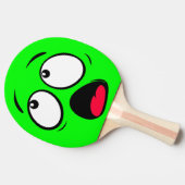 Scared Green Dayglow personalize Emoji Tafeltennisbatje (Zijkant)