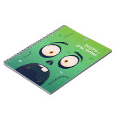 Scared Green Zombie Halloween Spiral Notebook Notitieboek (Linkerzijde)