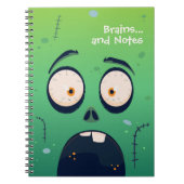 Scared Green Zombie Halloween Spiral Notebook Notitieboek (Voorkant)