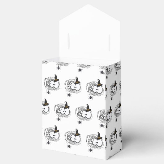 Scared Halloween Boo Eyes Favor Box Bag - White Bedankdoosjes (Geopend)