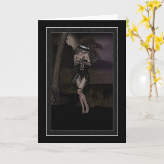 Scared Haunting Kaart (Gele Bloem)