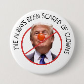 Scared of Clowns Anti-Donald Trump Button (Voorkant)
