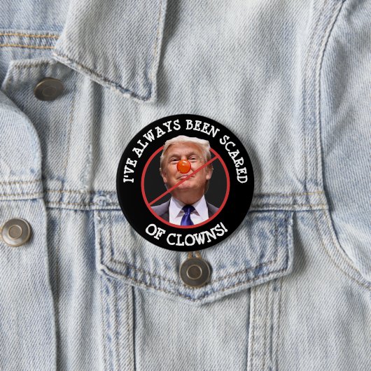 Scared of Clowns Anti-Donald Trump Shirt Button (In situ)