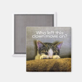 Scared of Clowns Fun Kitten Cat Magneet (Voorkant / Achterkant)