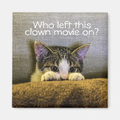 Scared of Clowns Fun Kitten Cat Magneet (Voorkant)