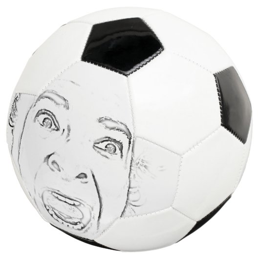 Scared Old Lady Screaming Face Hilarious Voetbal (Drie kwart)