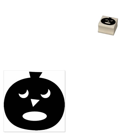 Scared Pumpkin Face | Halloween Rubberstempel (Gestempeld)