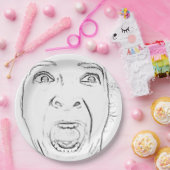 Scared Screaming Face Hilarious Papieren Bordje (Feest)