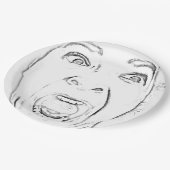 Scared Screaming Face Hilarious Papieren Bordje (Gekanteld)