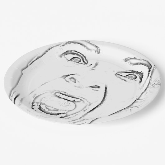 Scared Screaming Face Hilarious Papieren Bordje (Gekanteld)