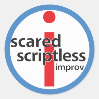 Scared Scriptless Ronde Logo Stamp Sticker