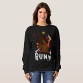 Scared Turkey Run  Thanksgiving Running Turkey Tro Trui (Voorkant volledig)