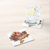 Scared Turkey Runing Kartonnen Onderzetters (Insitu)