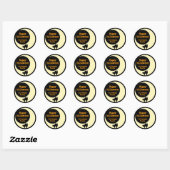 Scaredly kat in gele maan blij halloween gunst ronde sticker (Vel)