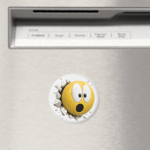 Scaredy 3D Emoji Round Magnet (Insitu (Vaatwasser))
