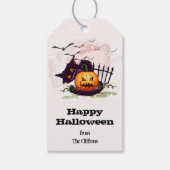 Scaredy Black Cat Happy Halloween Cadeaulabel (Voorkant)