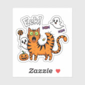 Scaredy Cat - Grappige Halloween Ghost Sticker (Vel)