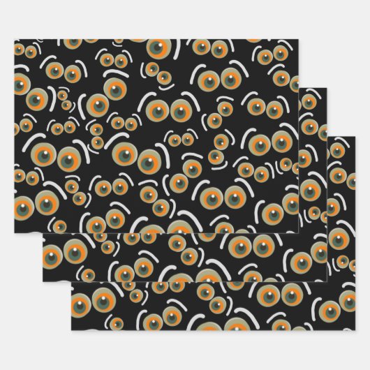 Scaredy Cat Halloween Boo Eyes Bat Inpakpapier Vel (Set)