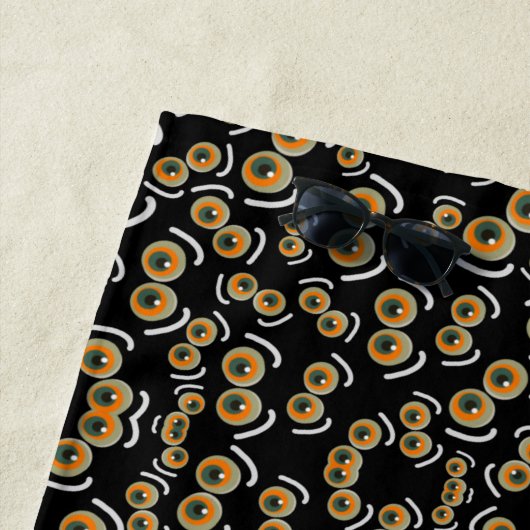 Scaredy Cat Halloween Boo Eyes Bat Strandlaken (In situ)