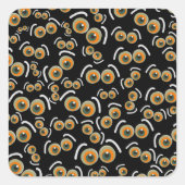 Scaredy Cat Halloween Boo Eyes Bat Vierkante Sticker (Voorkant)