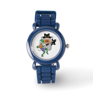 Scaredy Cat Halloween Horloge