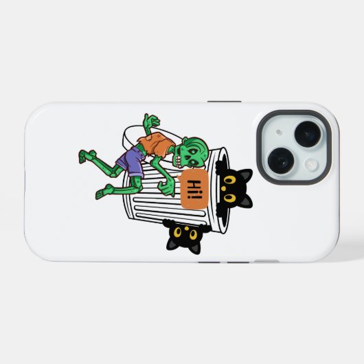 Scaredy Cat Halloween iPhone 15 Case (Achterkant horizontaal)
