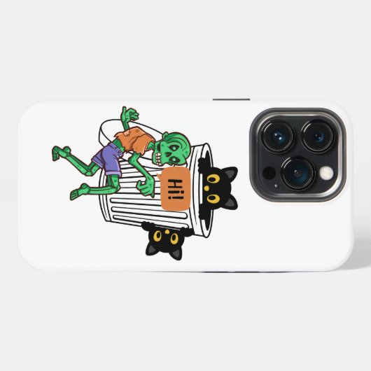 Scaredy Cat Halloween iPhone Hoesje (Achterkant horizontaal)