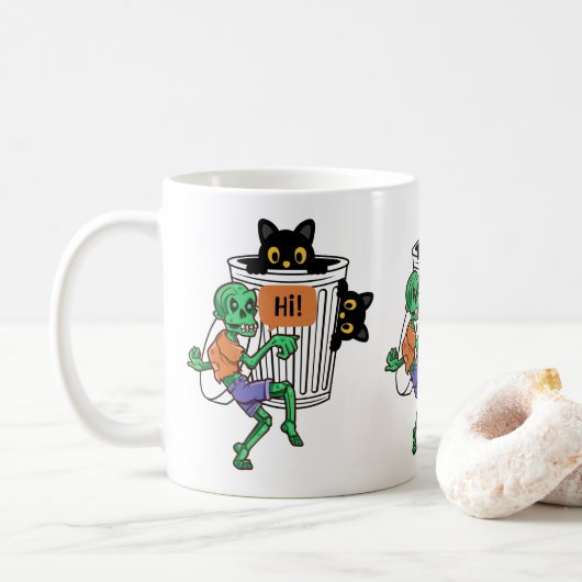 Scaredy Cat Halloween Koffiemok (Met donut)