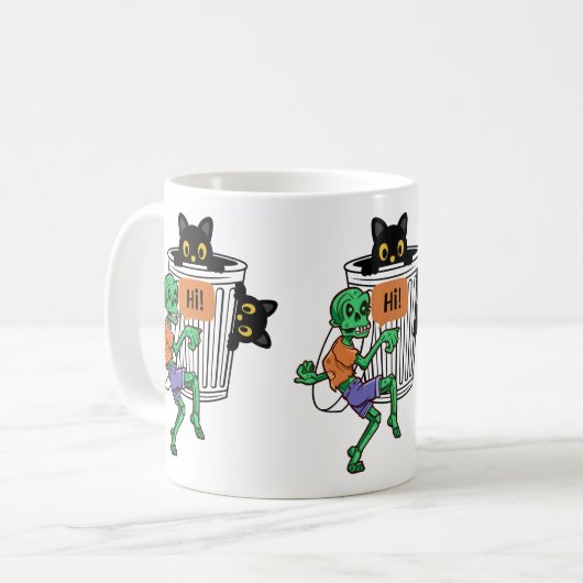 Scaredy Cat Halloween Koffiemok (Voorkant links)