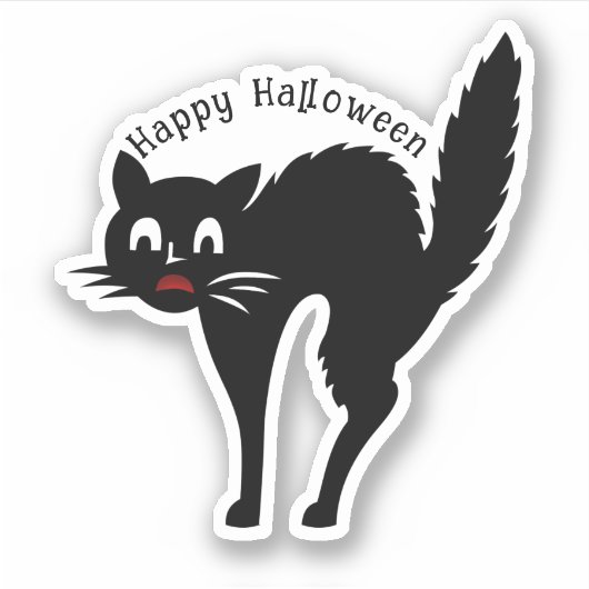 Scaredy Cat Halloween Sticker (Voorkant)