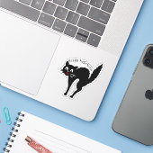 Scaredy Cat Halloween Sticker (Laptop met iPhone)