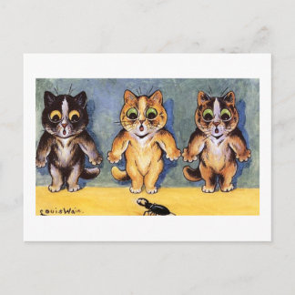 Scaredy Cats door Louis Wain Briefkaart
