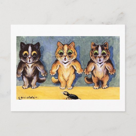 Scaredy Cats door Louis Wain Briefkaart (Voorkant)