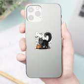 Scaredy Fluff – Maine Coon Halloween Sticker (Telefoon)